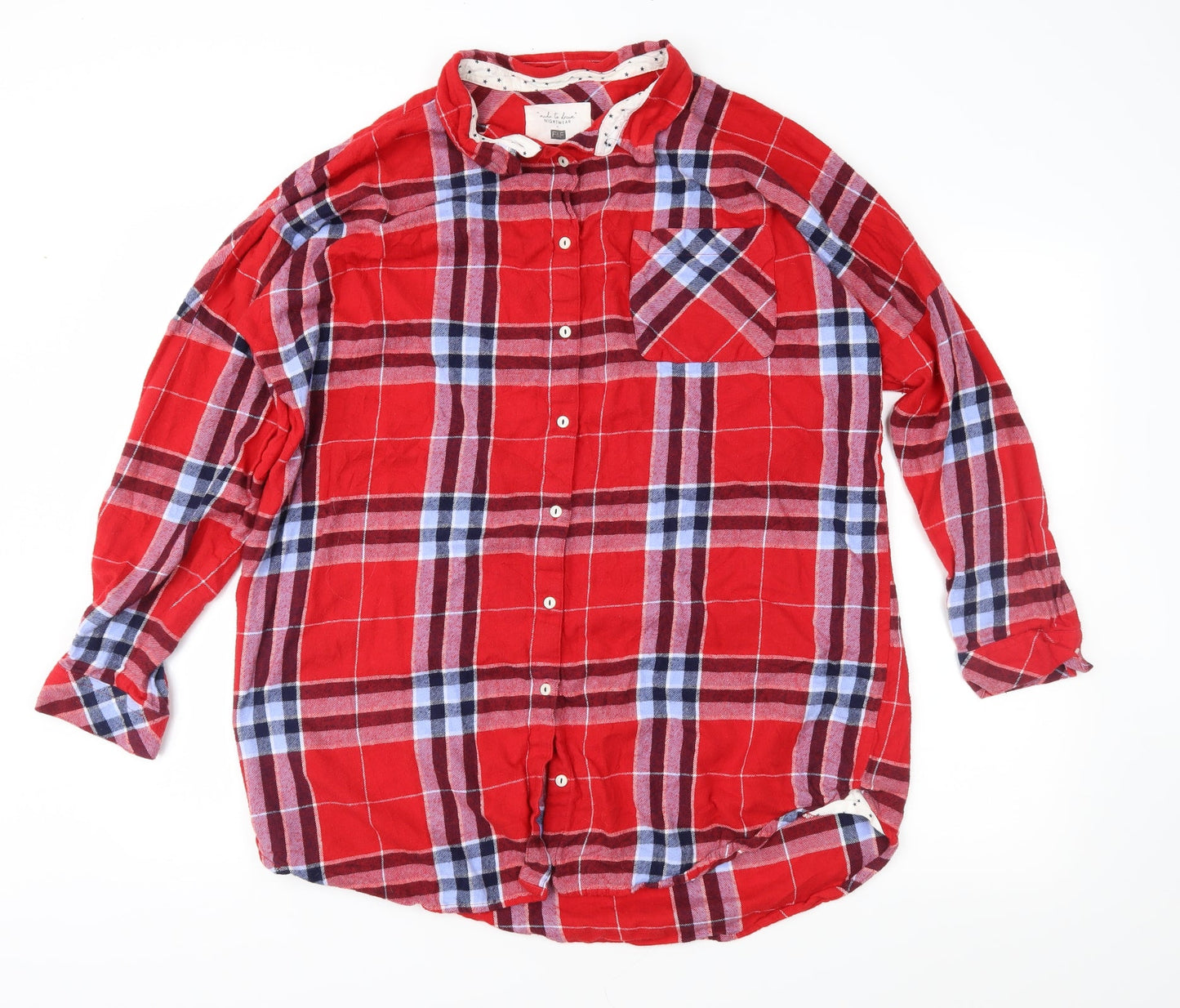 F&F Womens Red Check   Nightshirt Size 12