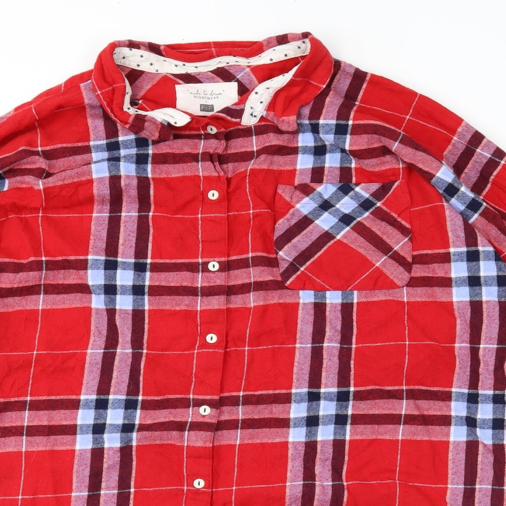 F&F Womens Red Check   Nightshirt Size 12