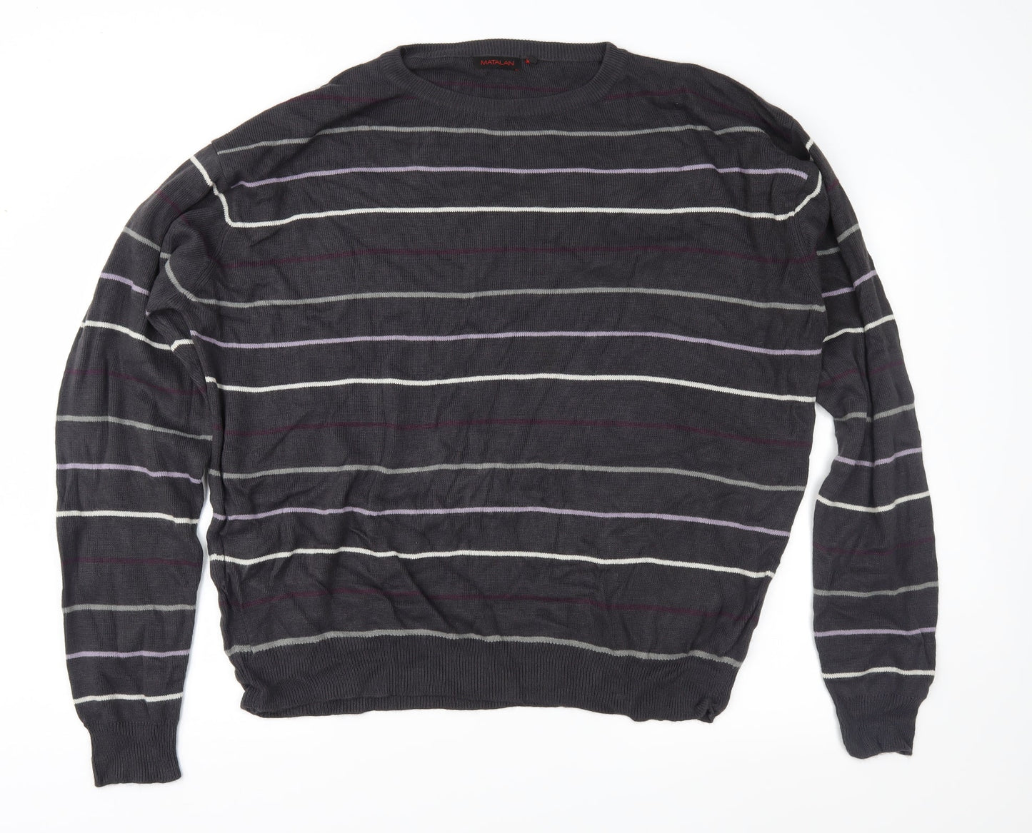 Matalan Mens Grey Striped Knit Pullover Jumper Size XL
