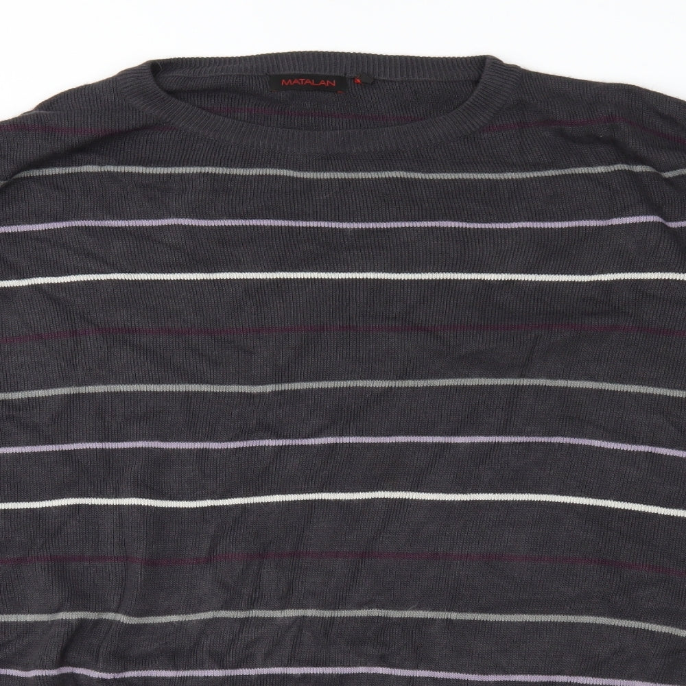Matalan Mens Grey Striped Knit Pullover Jumper Size XL
