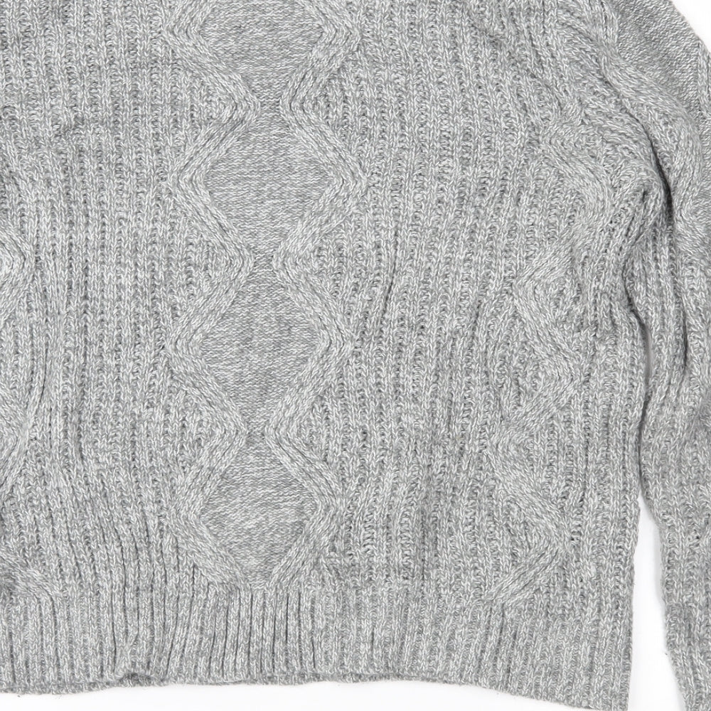 Topman Mens Grey  Knit Pullover Jumper Size S