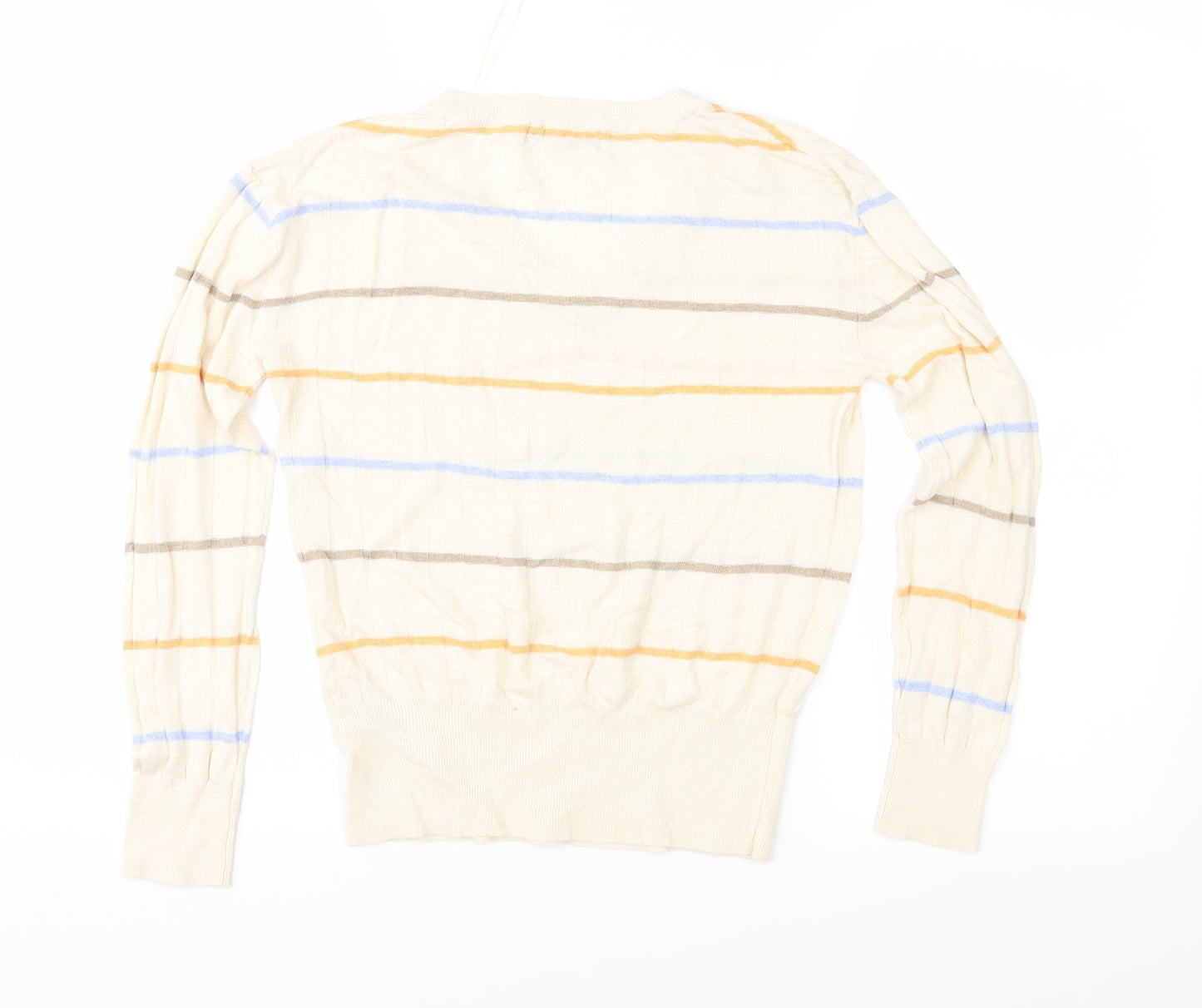 Marks and Spencer Womens Beige Striped Knit Pullover Jumper Size S