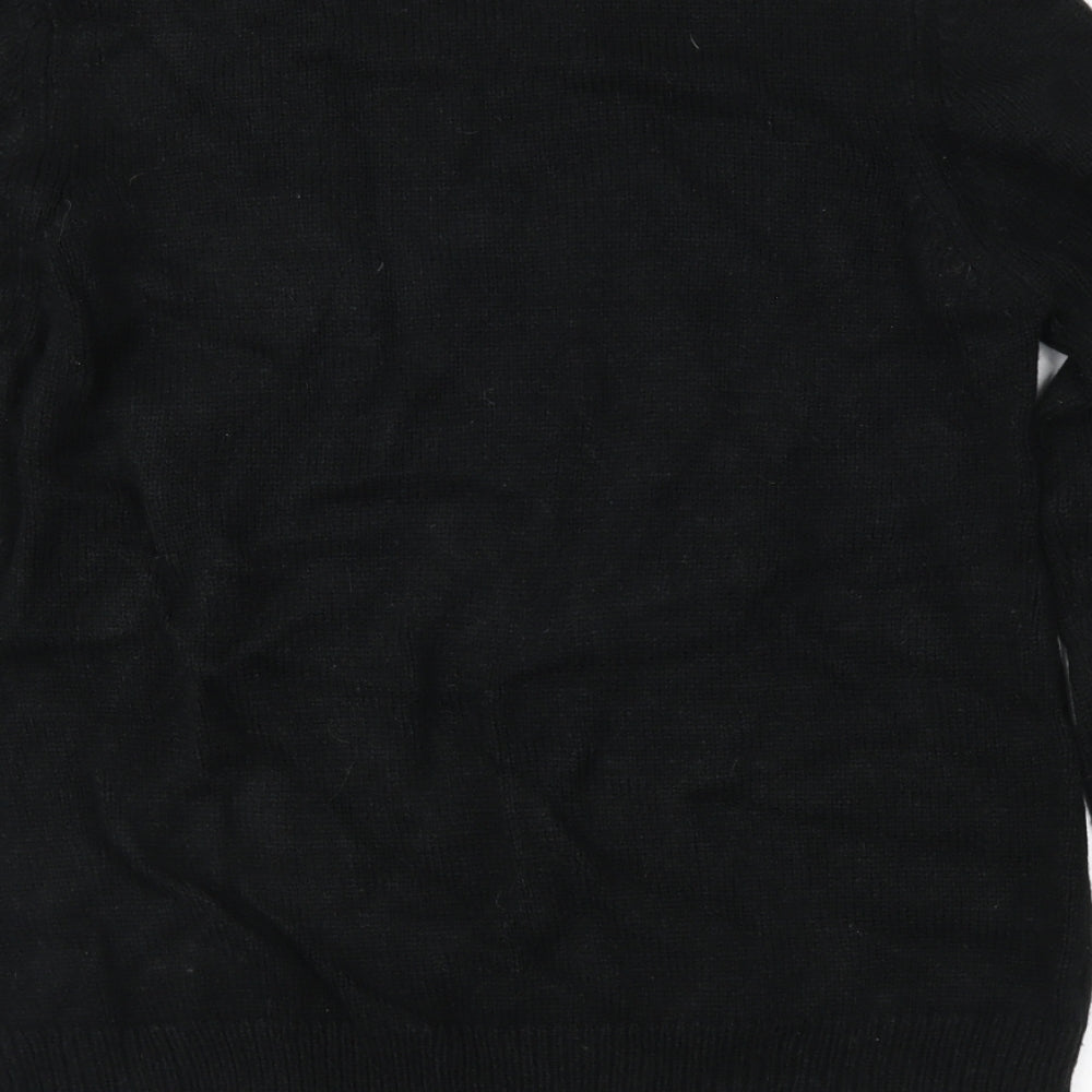 Yessica Womens Black Geometric Knit Pullover Jumper Size M