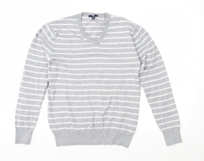 Gap Mens Grey Striped Knit Pullover Jumper Size XS