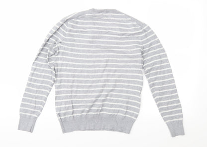 Gap Mens Grey Striped Knit Pullover Jumper Size XS