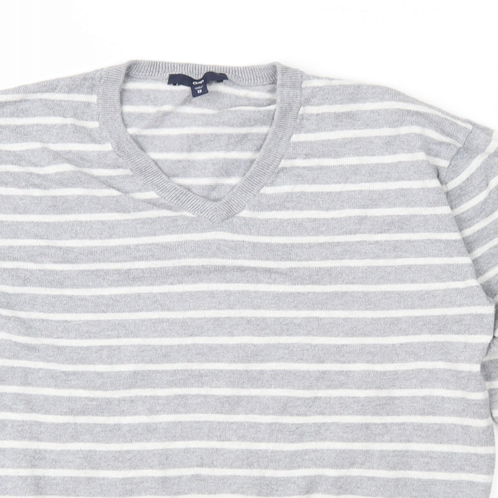 Gap Mens Grey Striped Knit Pullover Jumper Size XS
