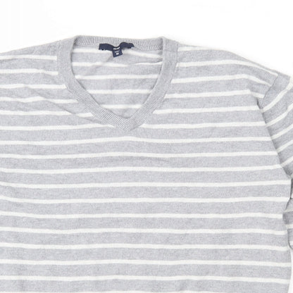 Gap Mens Grey Striped Knit Pullover Jumper Size XS
