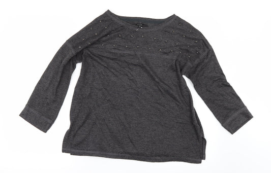 Womens UK Size 10 NEXT Grey Basic T-Shirt