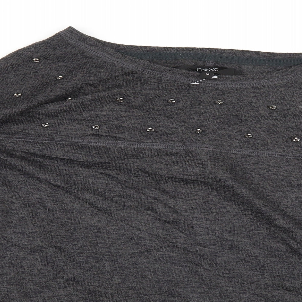 Womens UK Size 10 NEXT Grey Basic T-Shirt