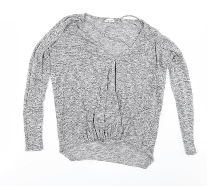 Womens UK Size 8 River Island Grey Basic T-Shirt