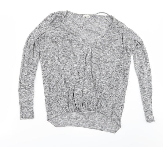 Womens UK Size 8 River Island Grey Basic T-Shirt