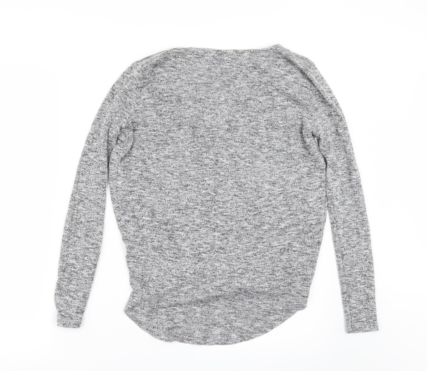 Womens UK Size 8 River Island Grey Basic T-Shirt