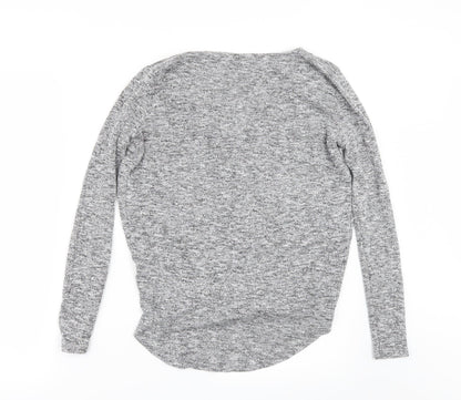 Womens UK Size 8 River Island Grey Basic T-Shirt