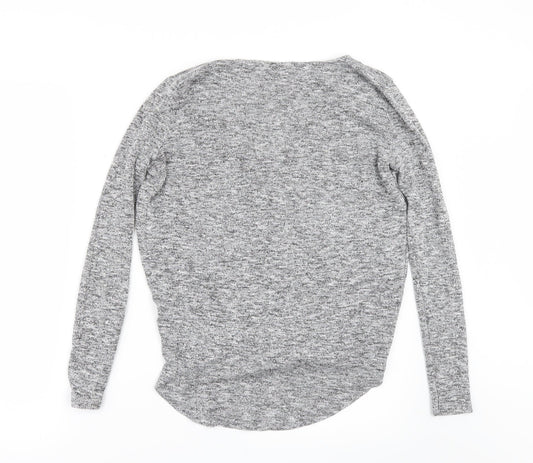 Womens UK Size 8 River Island Grey Basic T-Shirt