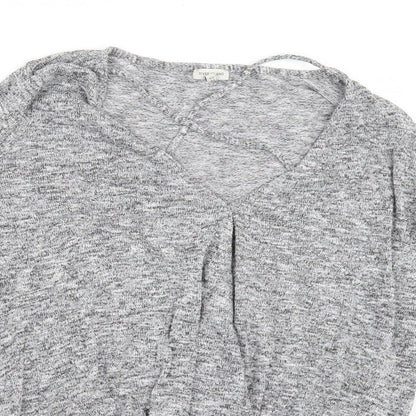 Womens UK Size 8 River Island Grey Basic T-Shirt