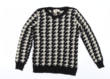 Louche Womens Black Check  Pullover Jumper Size 10