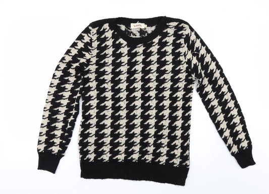 Louche Womens Black Check  Pullover Jumper Size 10
