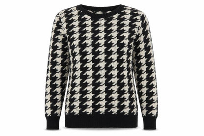Louche Womens Black Check  Pullover Jumper Size 10