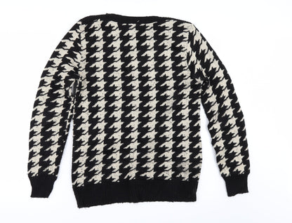 Louche Womens Black Check  Pullover Jumper Size 10