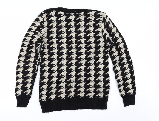 Louche Womens Black Check  Pullover Jumper Size 10