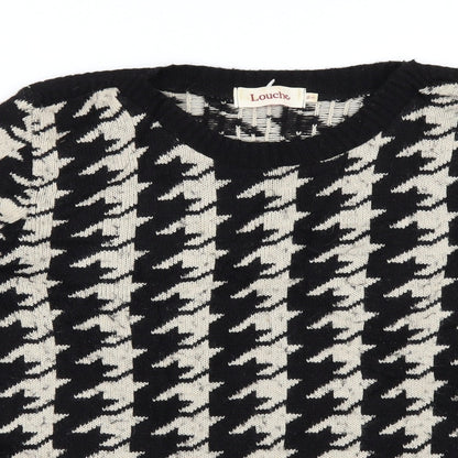Louche Womens Black Check  Pullover Jumper Size 10
