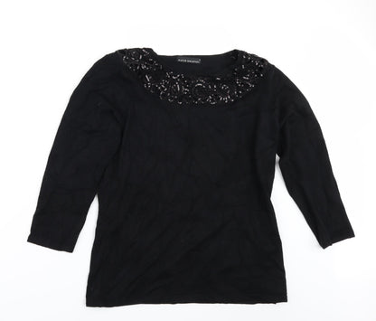 David Emanuel Womens Black   Pullover Jumper Size S  - sequin