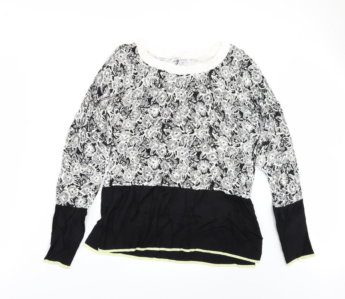 Next Womens Black Floral  Pullover Jumper Size 6