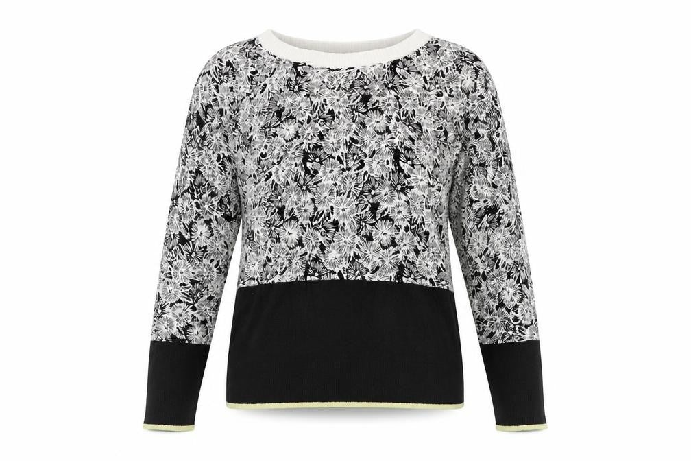 Next Womens Black Floral  Pullover Jumper Size 6