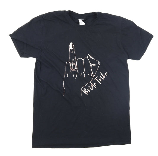 Womens UK Size M Gildan Black Basic T-Shirt