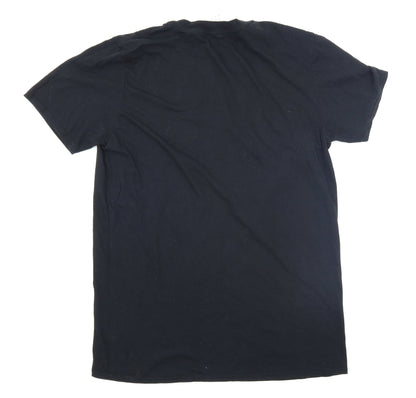 Womens UK Size M Gildan Black Basic T-Shirt