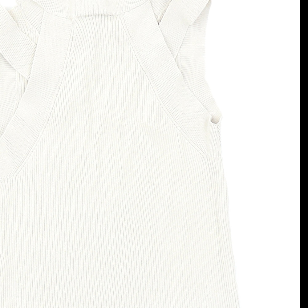 Womens UK Size 6 Topshop Beige Cropped Tank