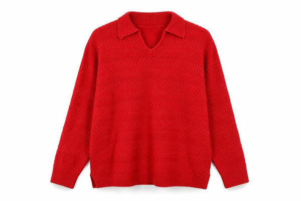 ISLE  Womens Red  Knit Pullover Jumper Size XL