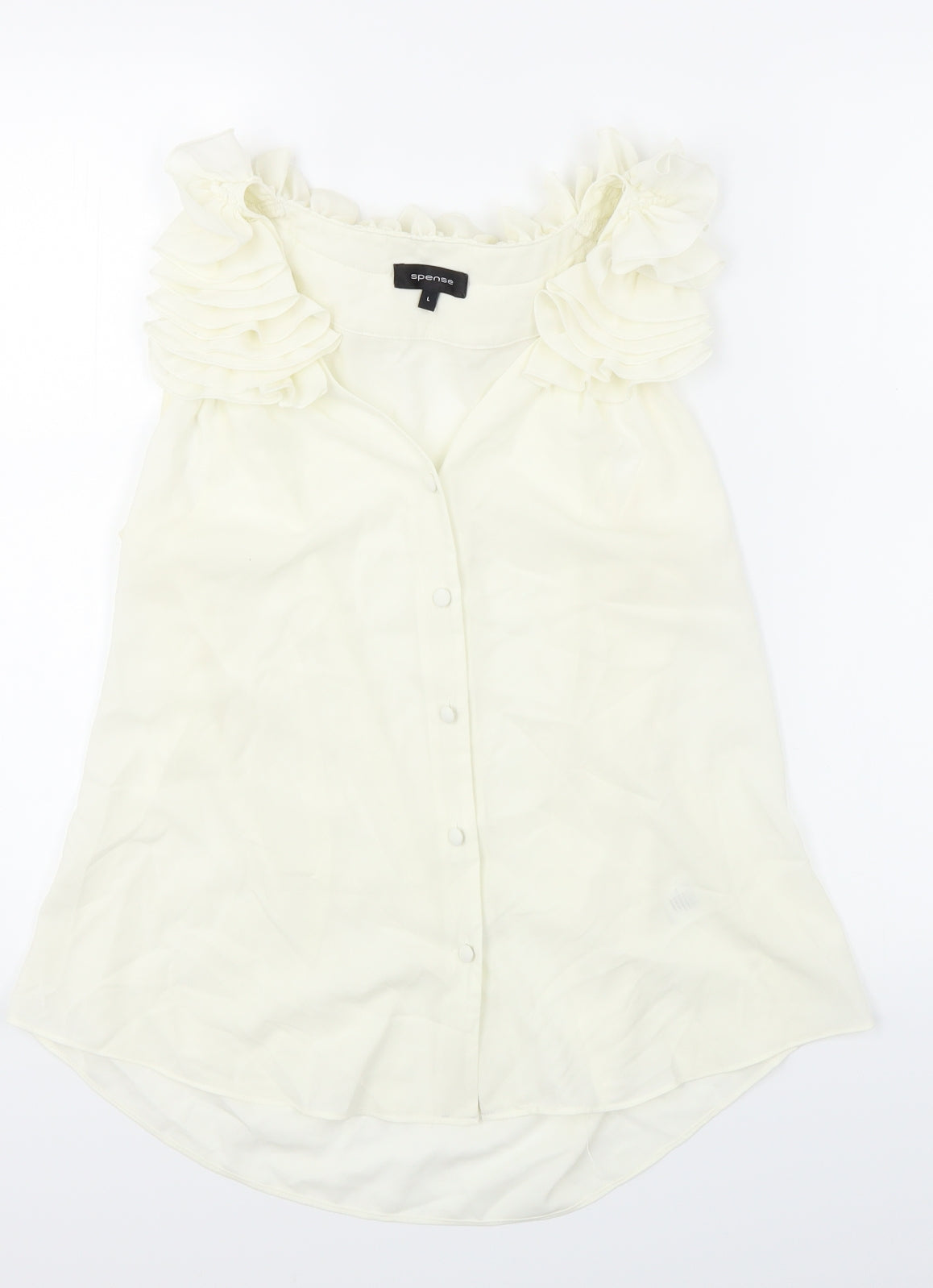 Womens UK Size L Spense White Basic Blouse