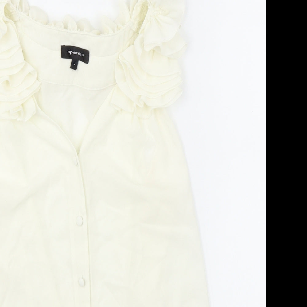 Womens UK Size L Spense White Basic Blouse