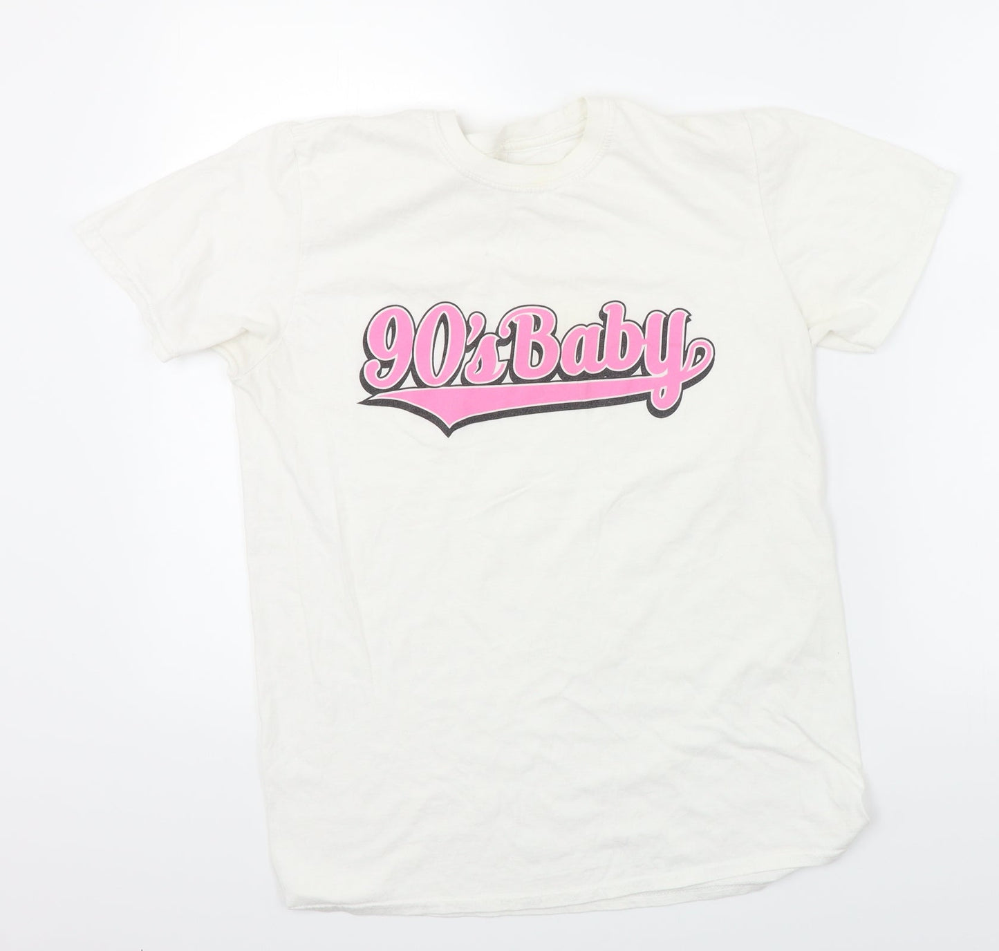 Womens UK Size M Gildan White Basic T-Shirt