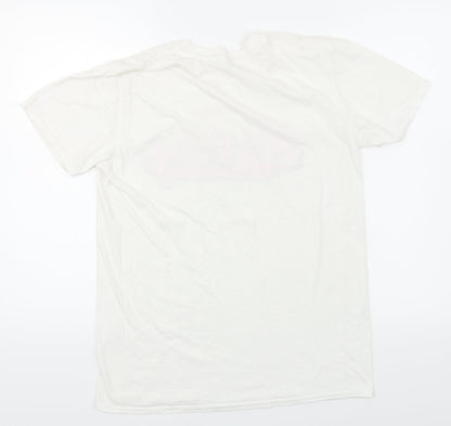 Womens UK Size M Gildan White Basic T-Shirt