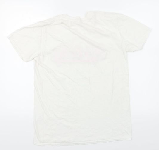Womens UK Size M Gildan White Basic T-Shirt