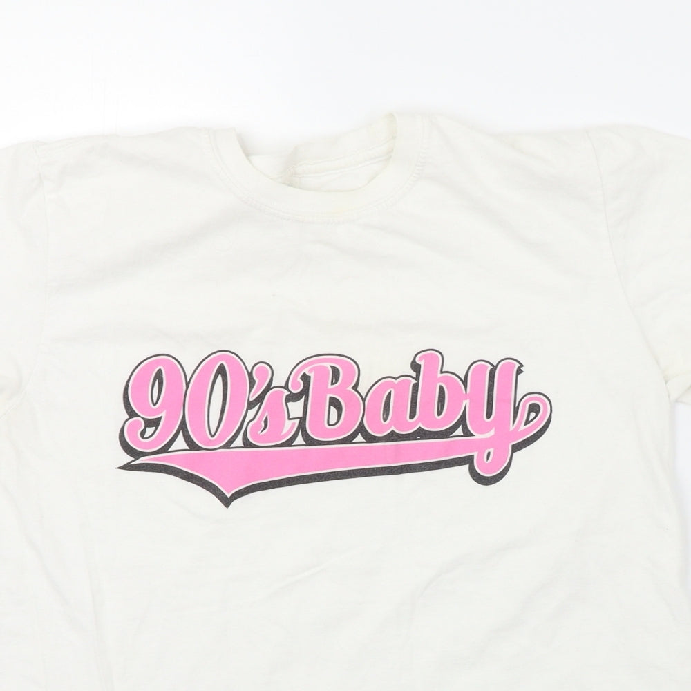 Womens UK Size M Gildan White Basic T-Shirt