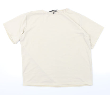 Womens UK Size 12 I SAW IT FIRST Beige Basic T-Shirt