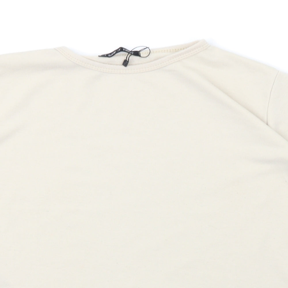 Womens UK Size 12 I SAW IT FIRST Beige Basic T-Shirt