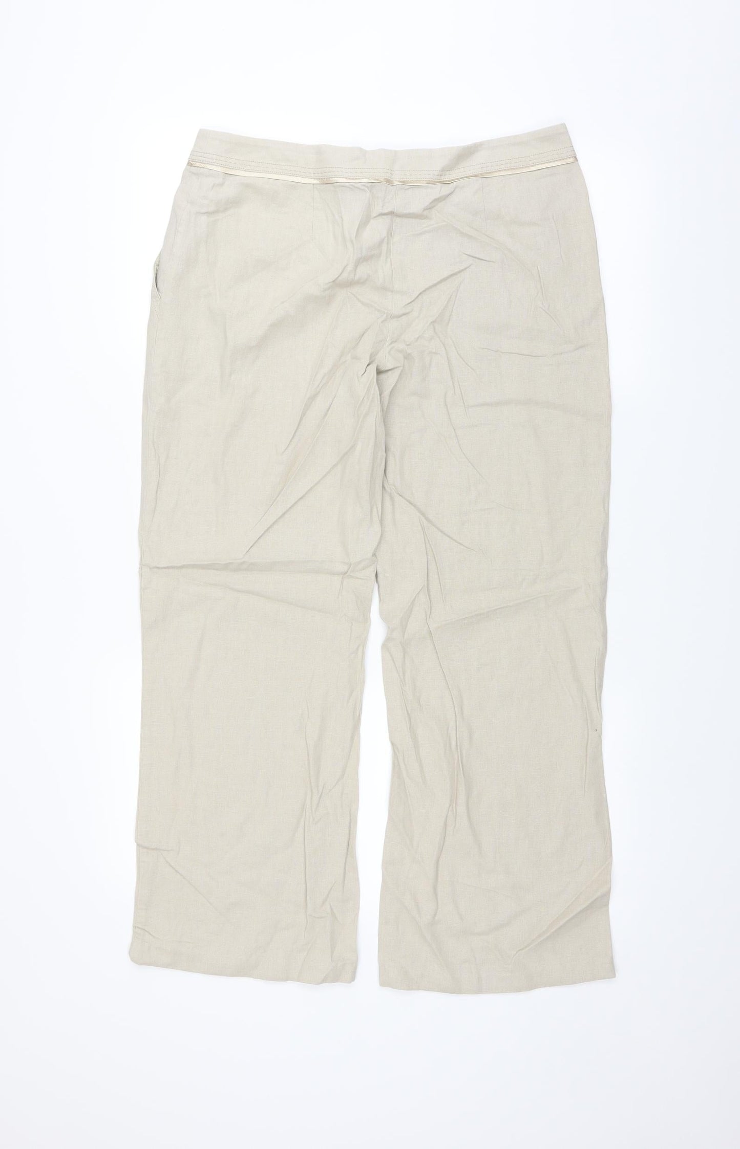 Womens UK Size 14 Marks and Spencer Regular Fit  Beige Trousers