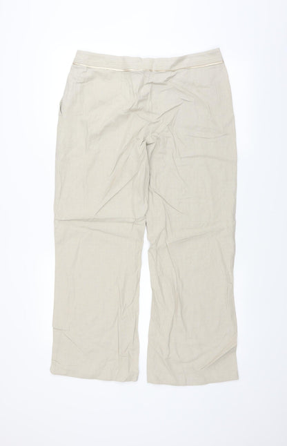 Womens UK Size 14 Marks and Spencer Regular Fit  Beige Trousers
