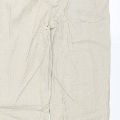 Womens UK Size 14 Marks and Spencer Regular Fit  Beige Trousers