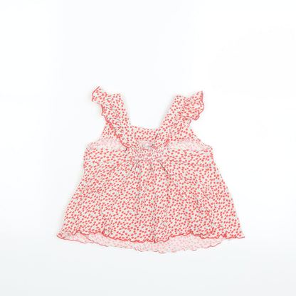 Nexed Girls Pink Solid  Cami Pyjama Top Size 2-3 Years  - cherry pattern
