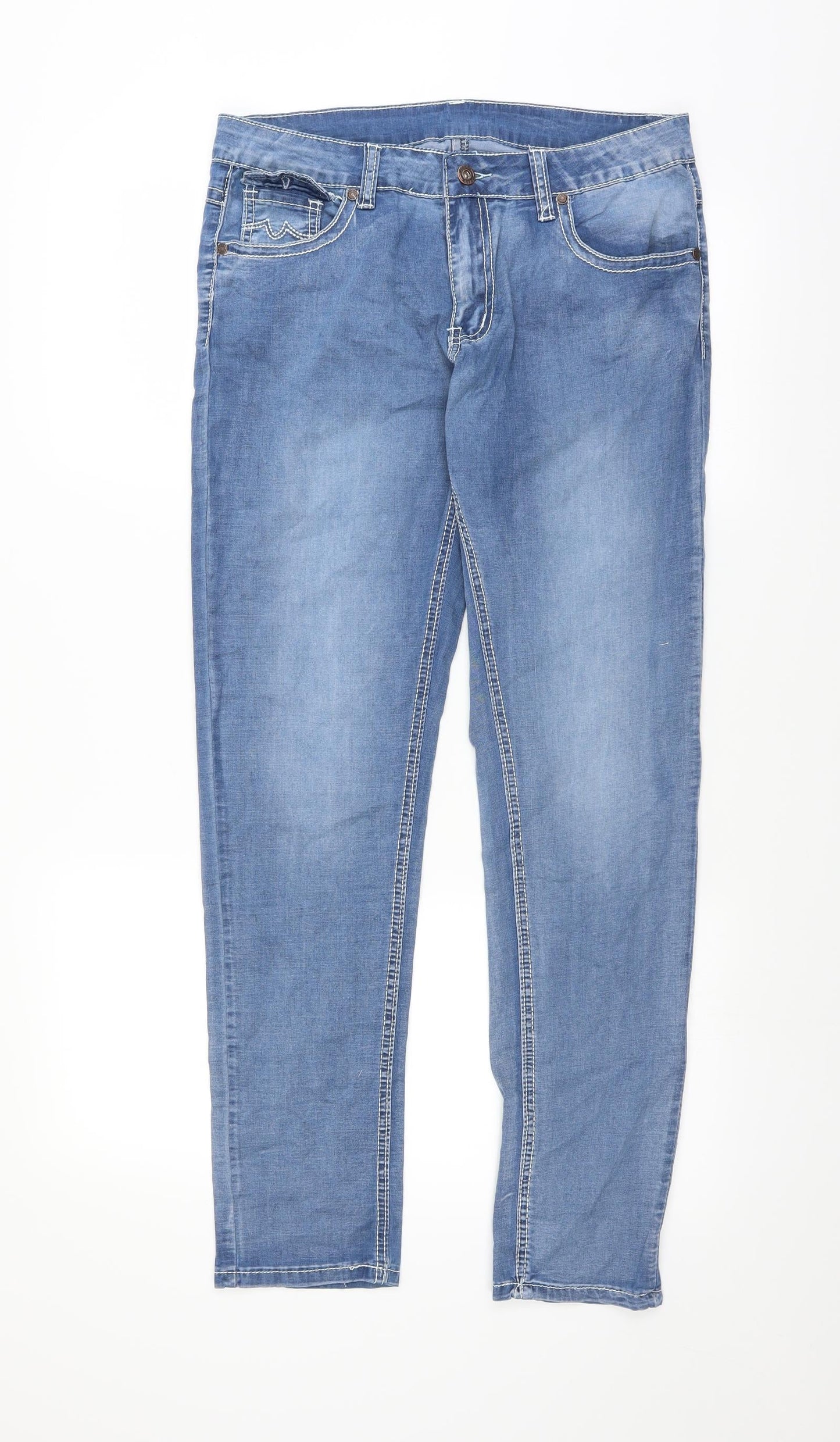 Womens UK Size 32 in Preworn Slim Fit Skinny Blue Jeans