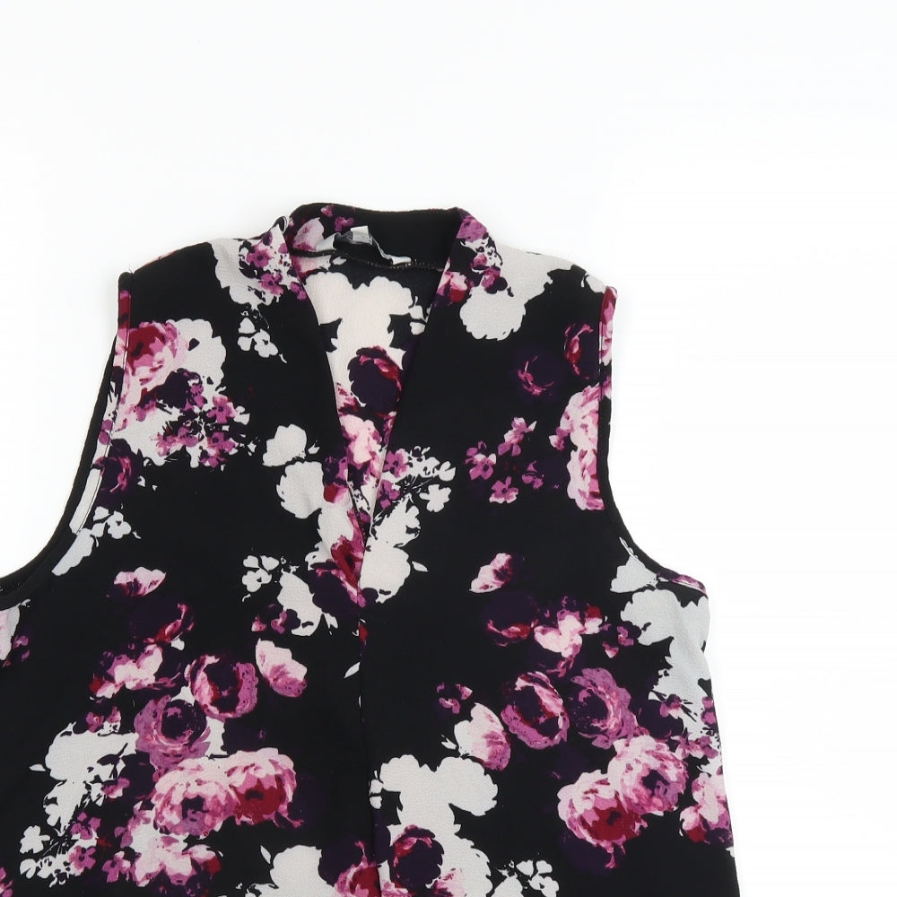 Womens UK Size 8 Peacocks Black Basic Blouse
