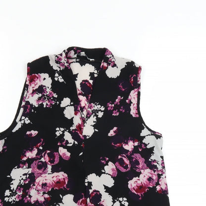 Womens UK Size 8 Peacocks Black Basic Blouse