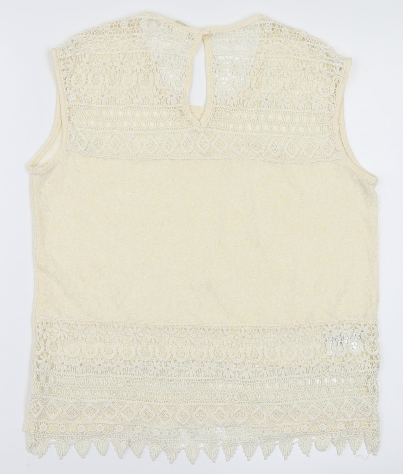 Womens UK Size XS H&M Ivory Basic T-Shirt