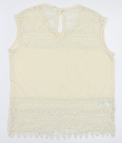 Womens UK Size XS H&M Ivory Basic T-Shirt