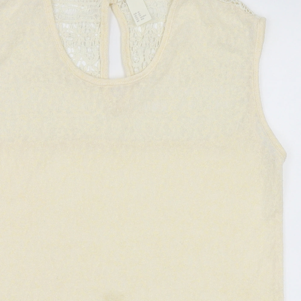 Womens UK Size XS H&M Ivory Basic T-Shirt
